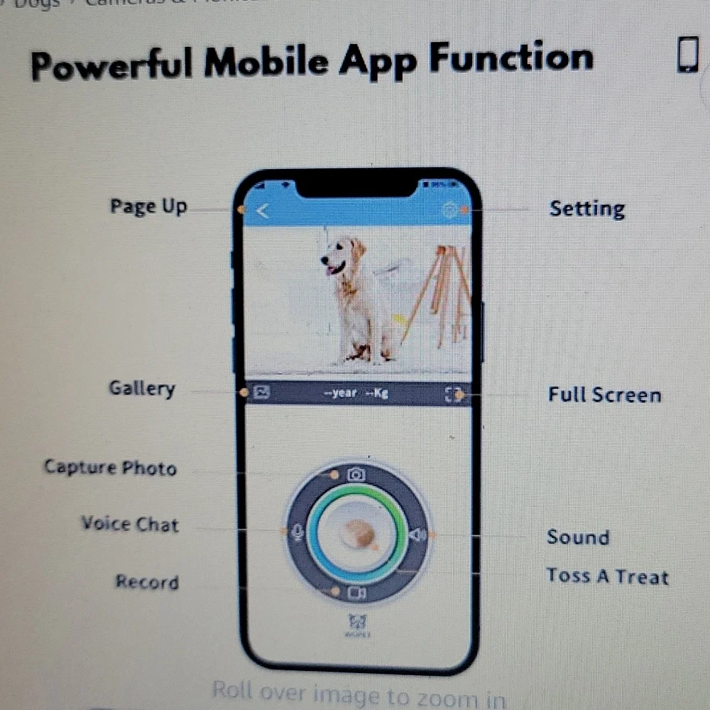 WOPET smart dog camera treat dispenser Full HD WiFi Night Vision 2 Way NEW